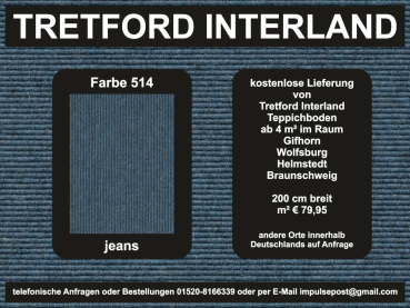 Preview: 514-jeans.jpg – Naturteppich Tretford Interland in Jeansblau – robust und modern